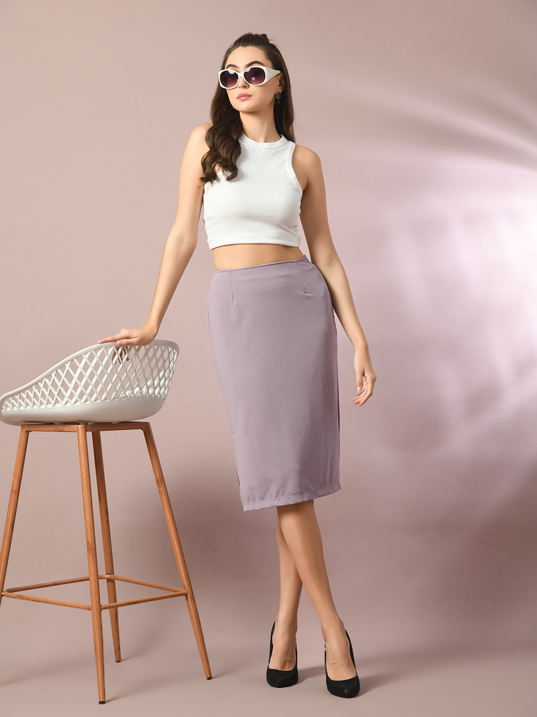 Knee length embellished skirt hotsell