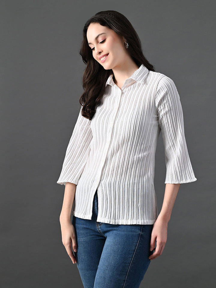 Myshka Women's Green Pleated Top