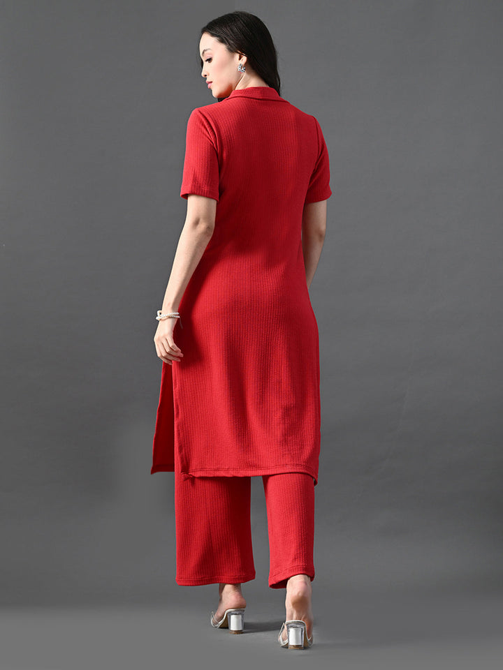 Myshka Women's Red Kurta Set