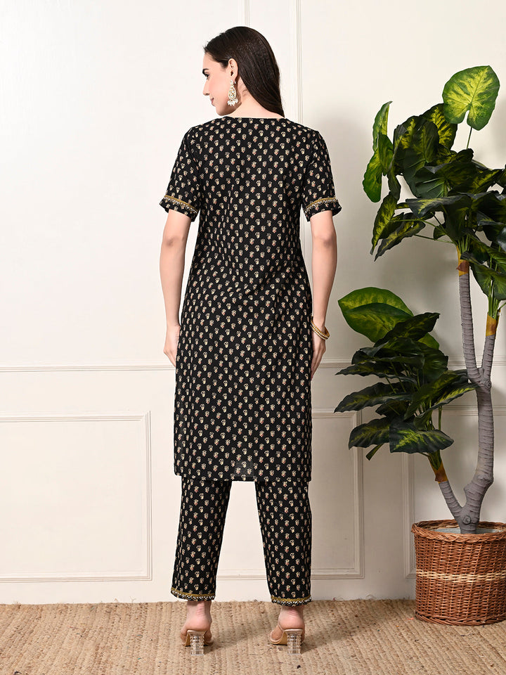 Myshka Women's Cotton Printed Kurta Set