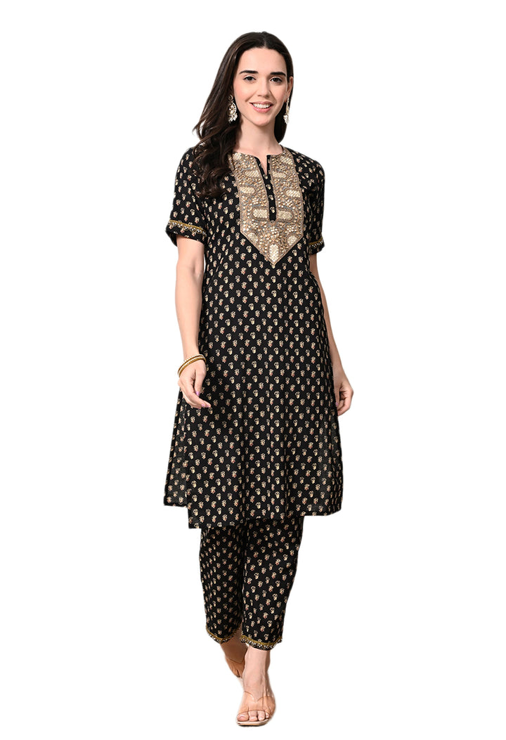 Myshka Women's Cotton Printed Kurta Set