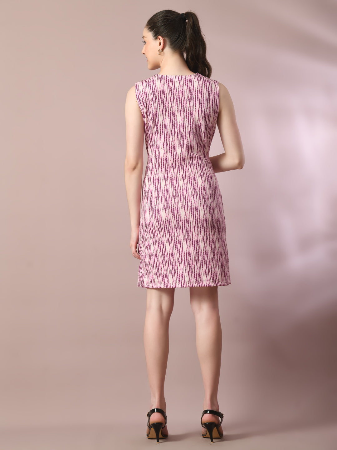Women's  Multi Printed Cowl Neck Bodycon Party Dress  - Myshka