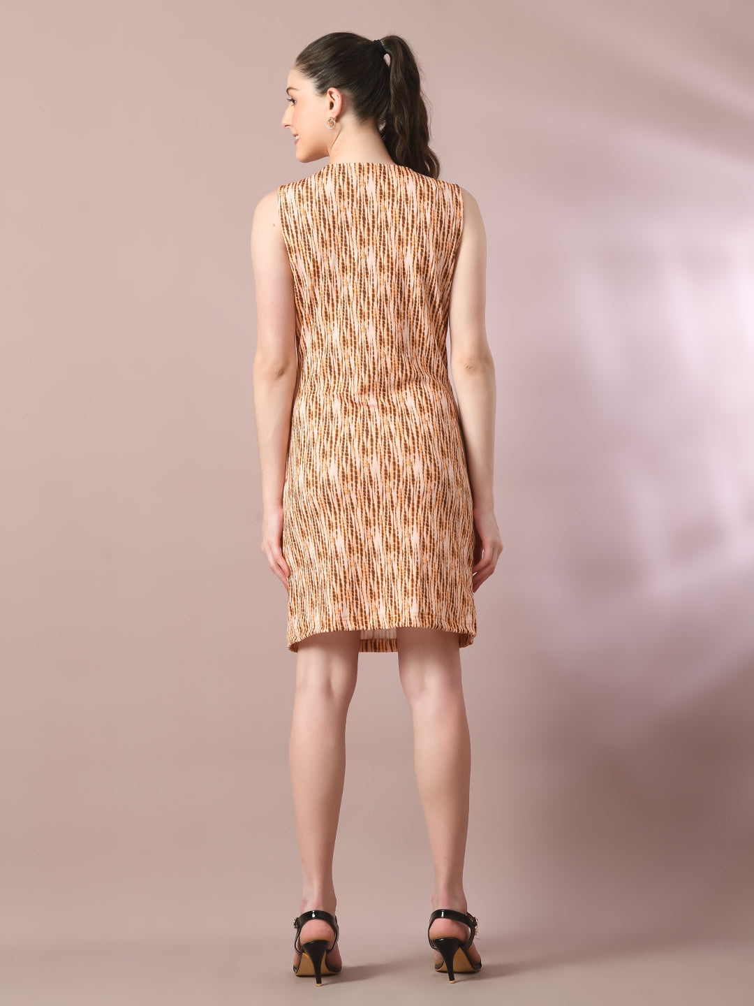 Women's  Multi Printed Cowl Neck Bodycon Party Dress  - Myshka