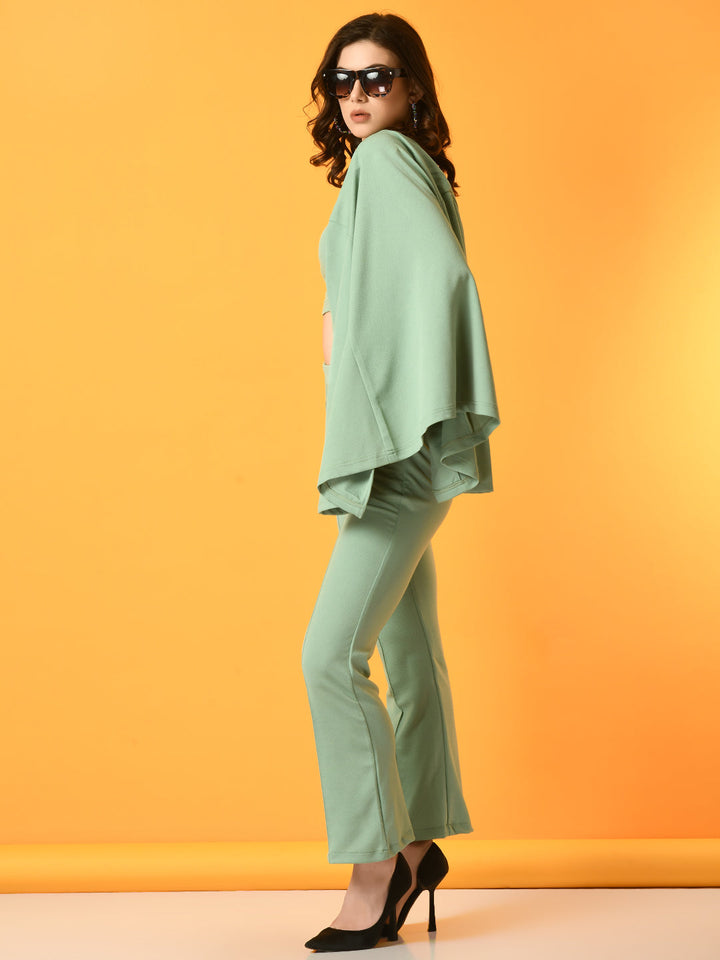 Women's Green Solid Jacket  Myshka