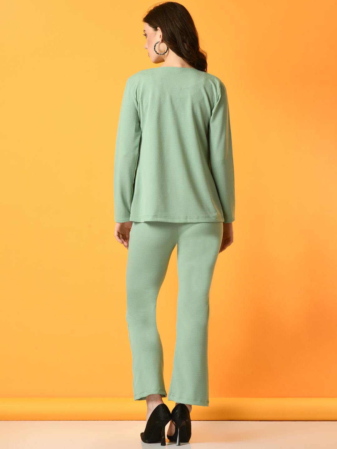 Women's Green Solid Jacket  Myshka