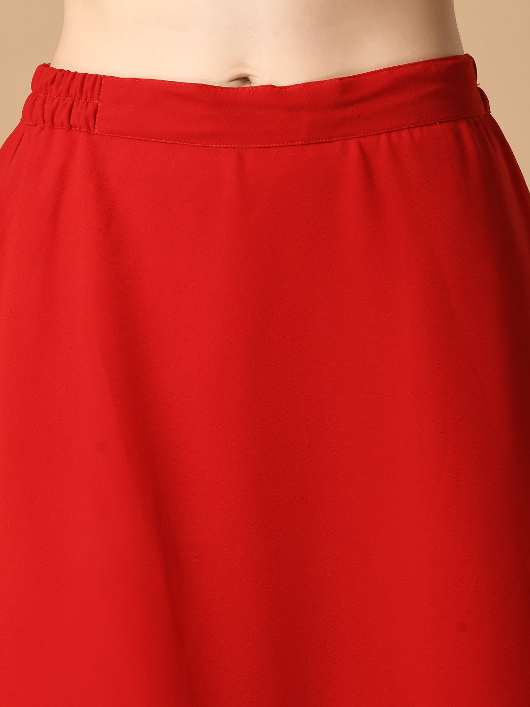 Women's Red  Georgette Top & Skirt With Dupatta Party Sets Myshka