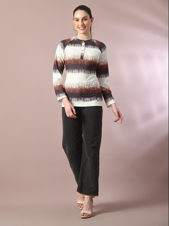 Women's  Multi Embellished Raglan Sleeve Party Top  - Myshka