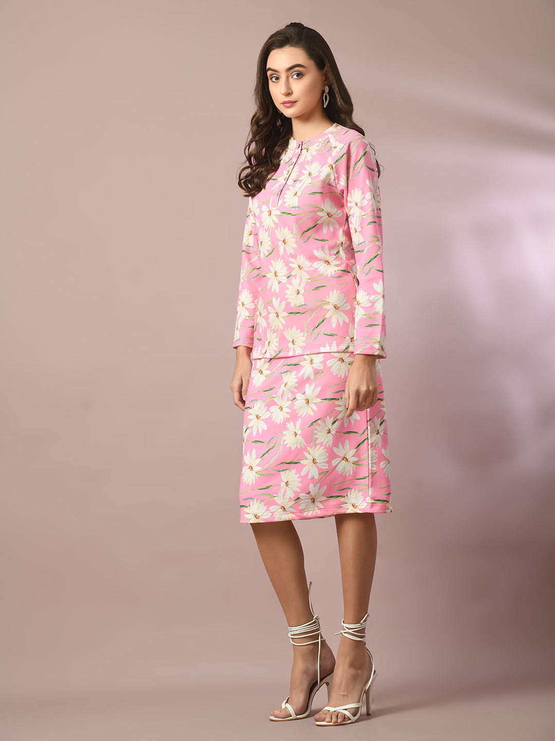 Women's  Pink Embellished Raglan Sleeve Party Top  - Myshka