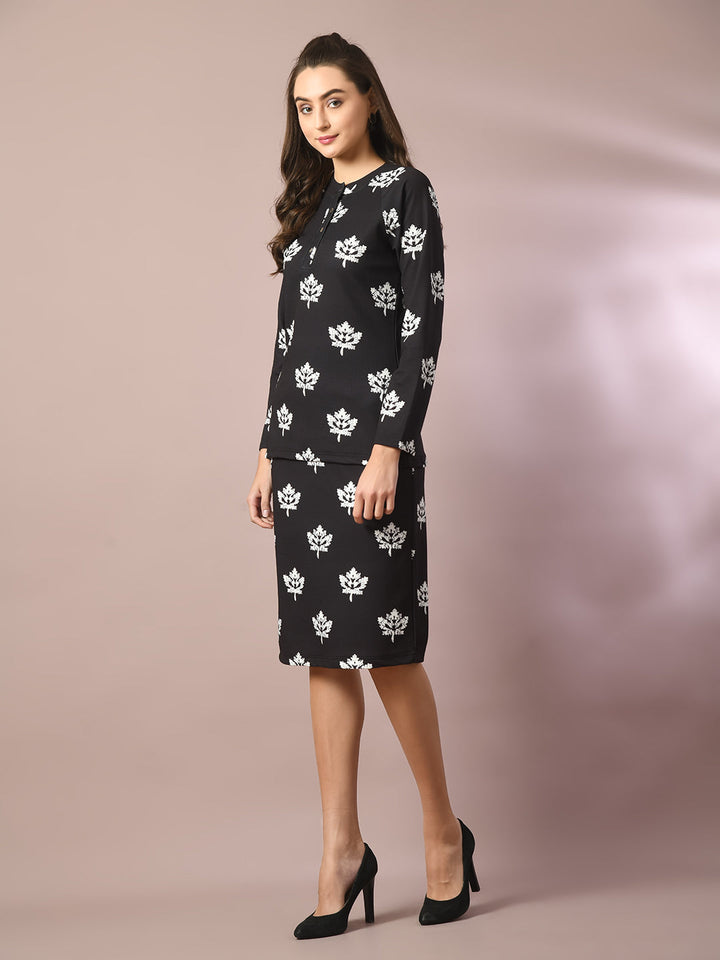 Women's  Black Embellished Raglan Sleeve Party Top  - Myshka