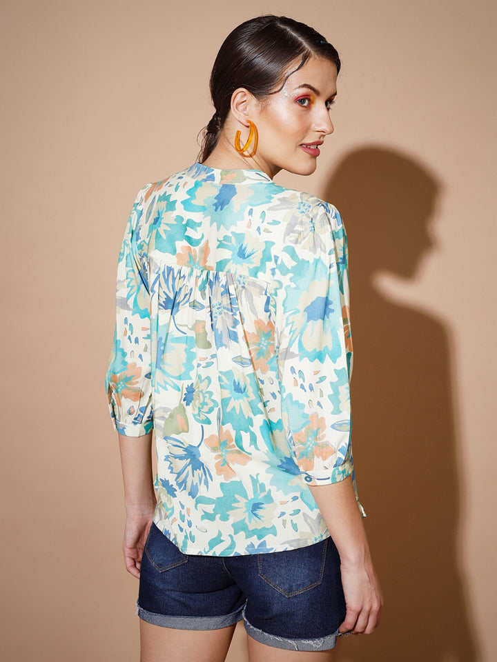 Women's Multi Floral Tops Myshka