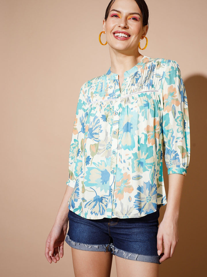 Women's Multi Floral Tops Myshka