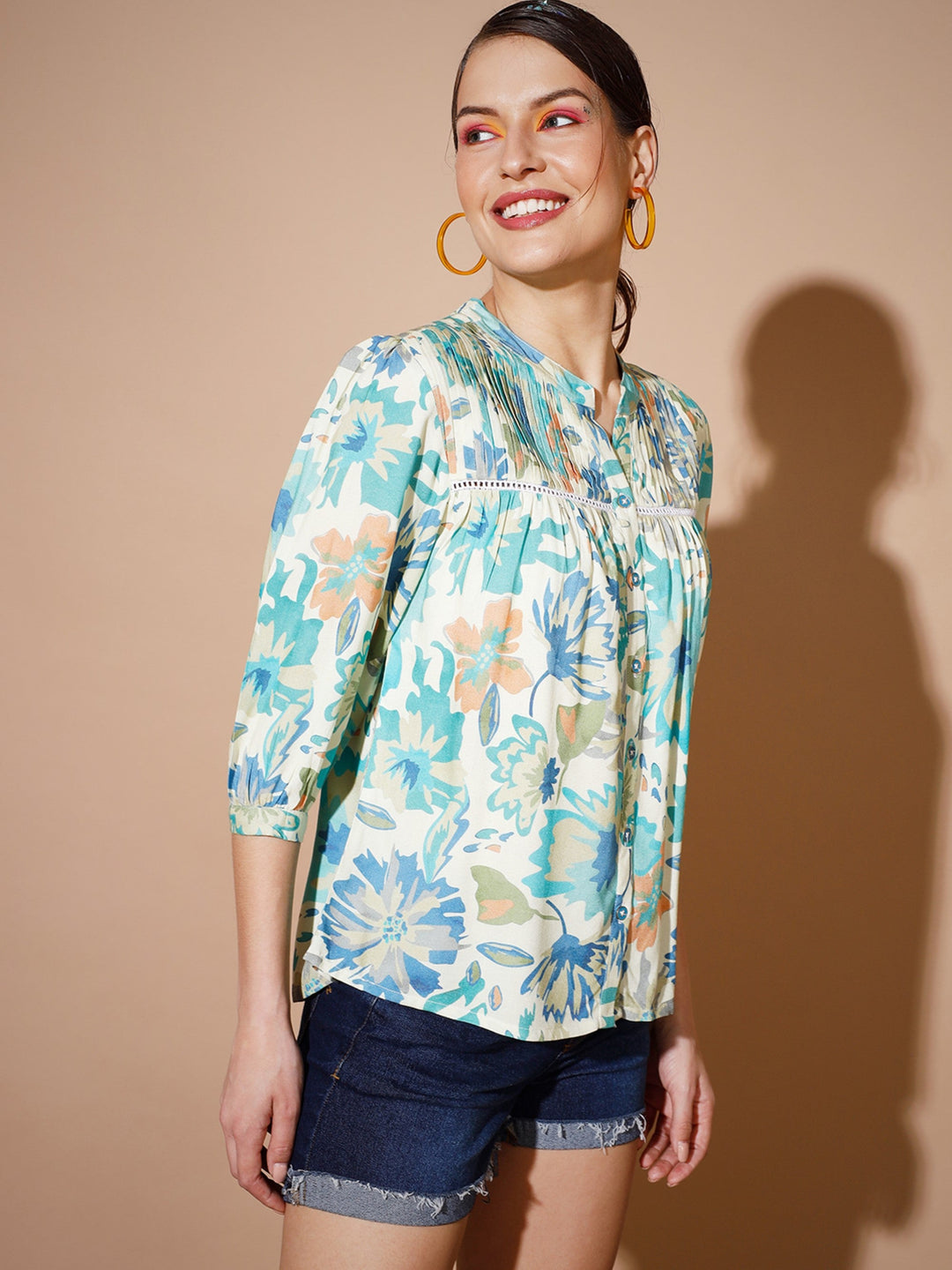 Women's Multi Floral Tops Myshka