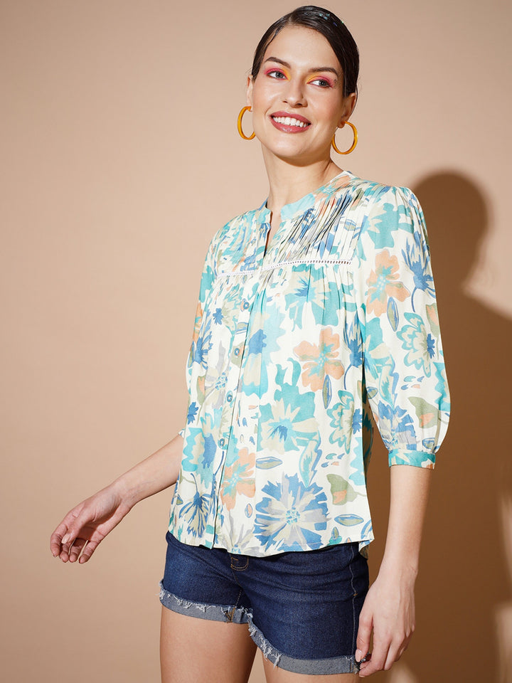Women's Multi Floral Tops Myshka