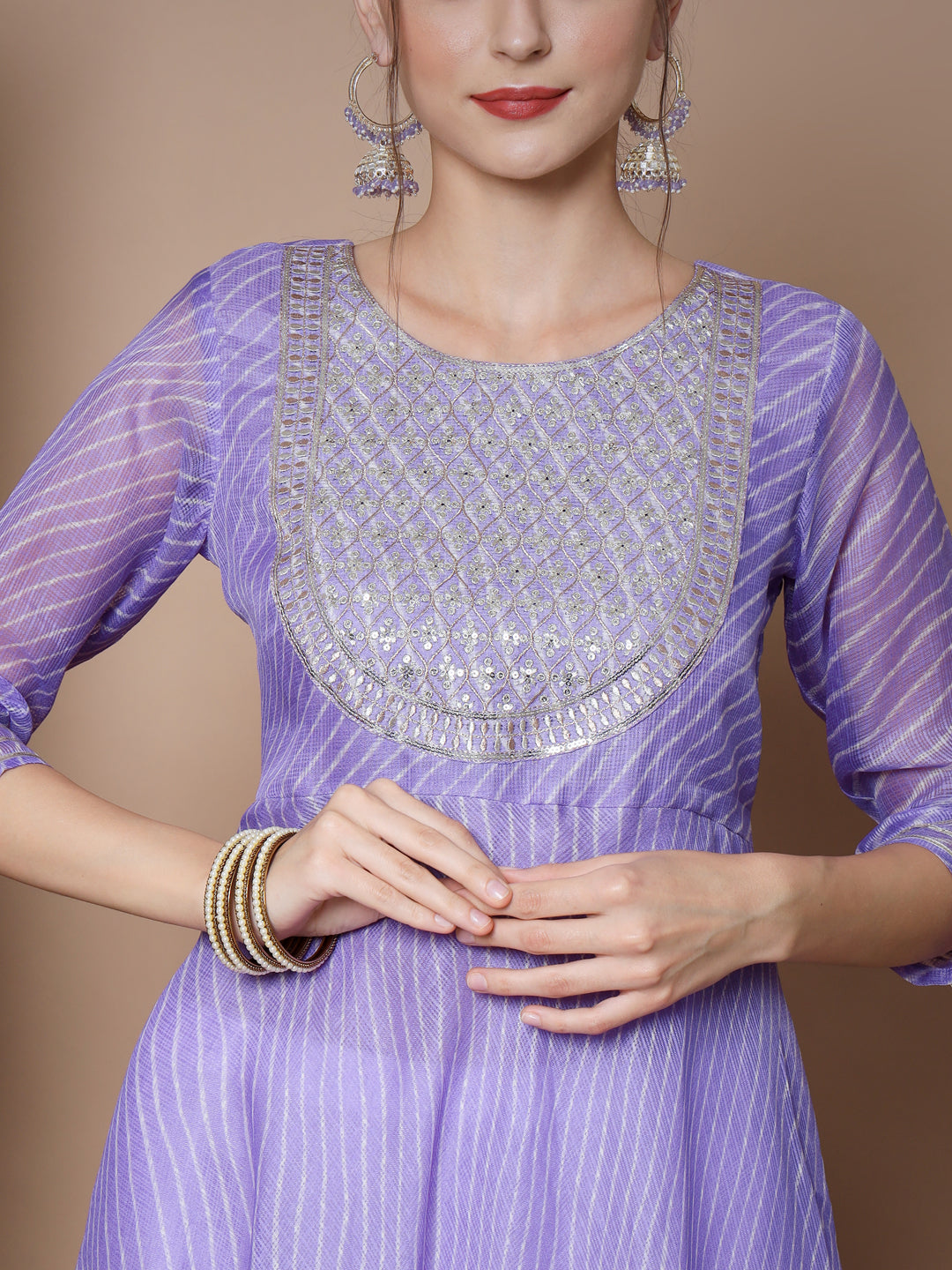 Women's Purple Anarkali Kurta Myshka
