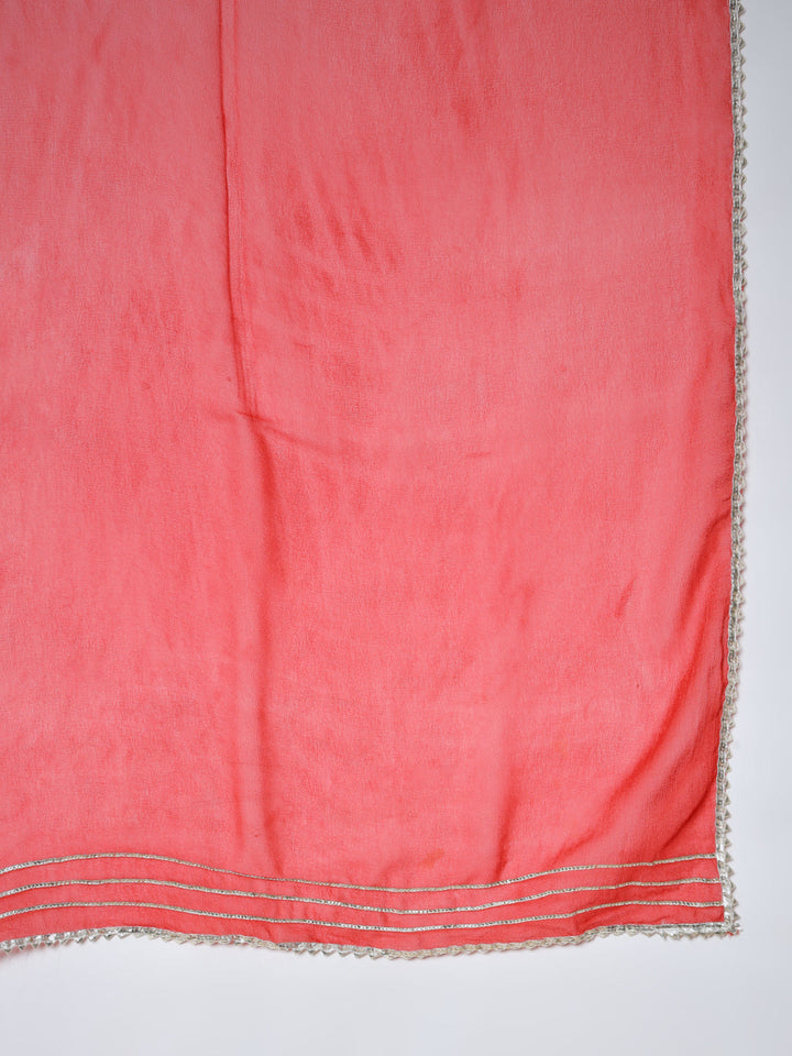 Women's Red Anarkali Kurta & With Dupatta Myshka