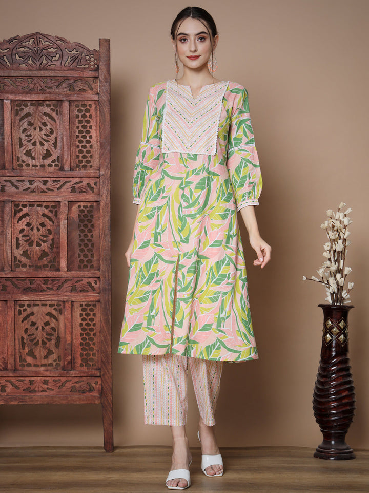 Women's Multi A-Line Kurta & Palazzos Myshka