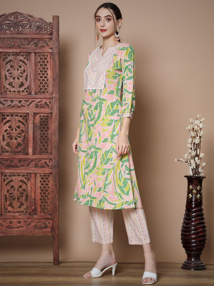 Women's Multi A-Line Kurta & Palazzos Myshka