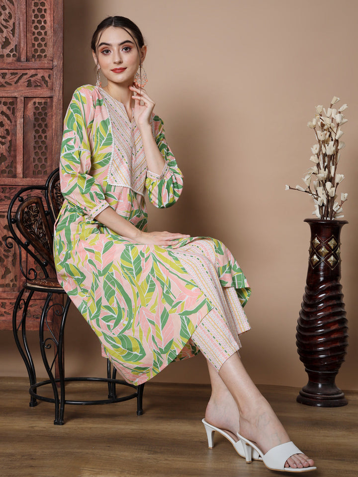 Women's Multi A-Line Kurta & Palazzos Myshka